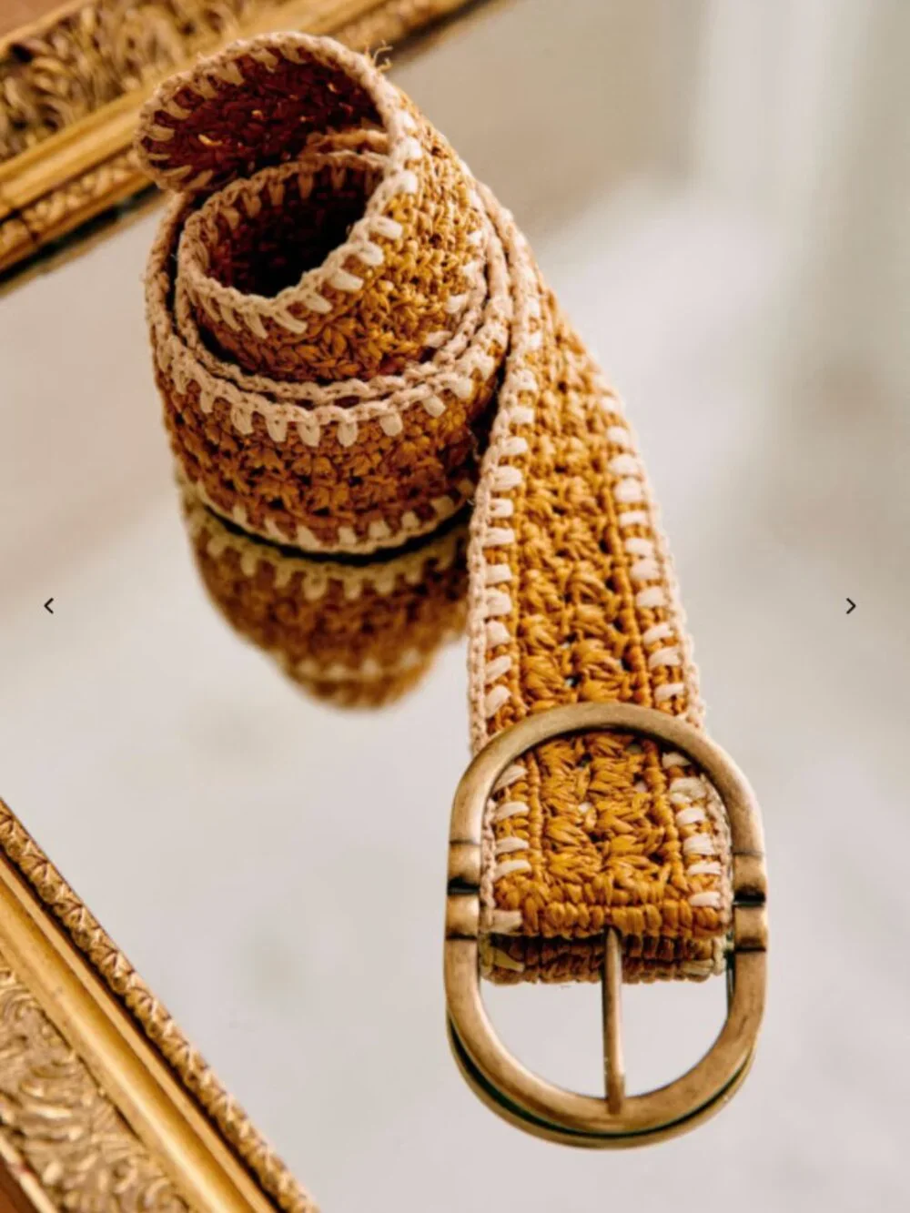 NWT Sezane Fétiche Belt Natural ochre raffia